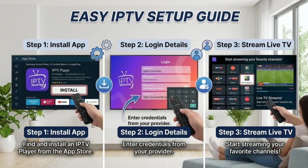 IPTV einrichten Anleitung Smart TV App Login