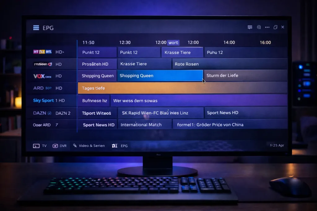 IPTV EPG Programmführer Anzeige Windows