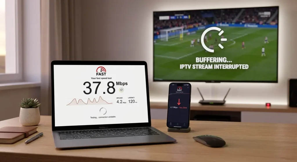 Internet Speedtest zeigt schwankende Geschwindigkeit für IPTV