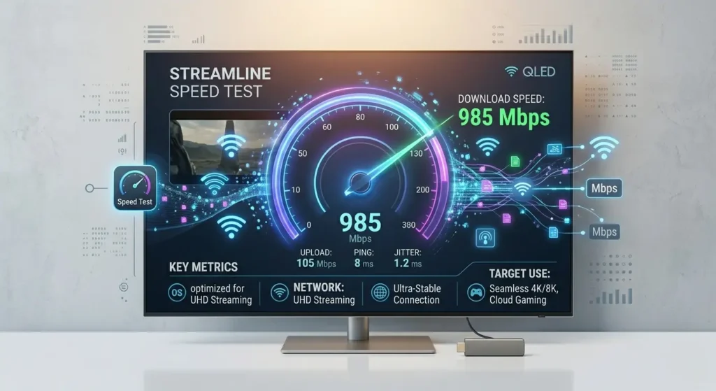 Internet Geschwindigkeitstest auf Fernseher für IPTV Streaming