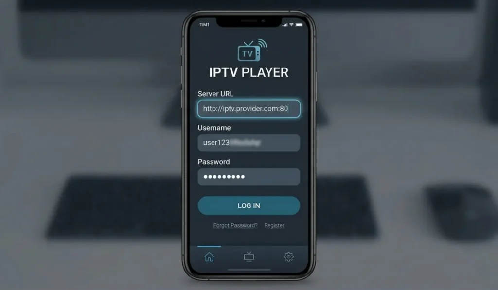IPTV konfigurieren – Xtream Codes Zugangsdaten in der IPTV App eingeben