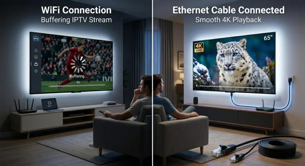Vergleich zwischen LAN und WLAN bei IPTV Streaming Stabilität