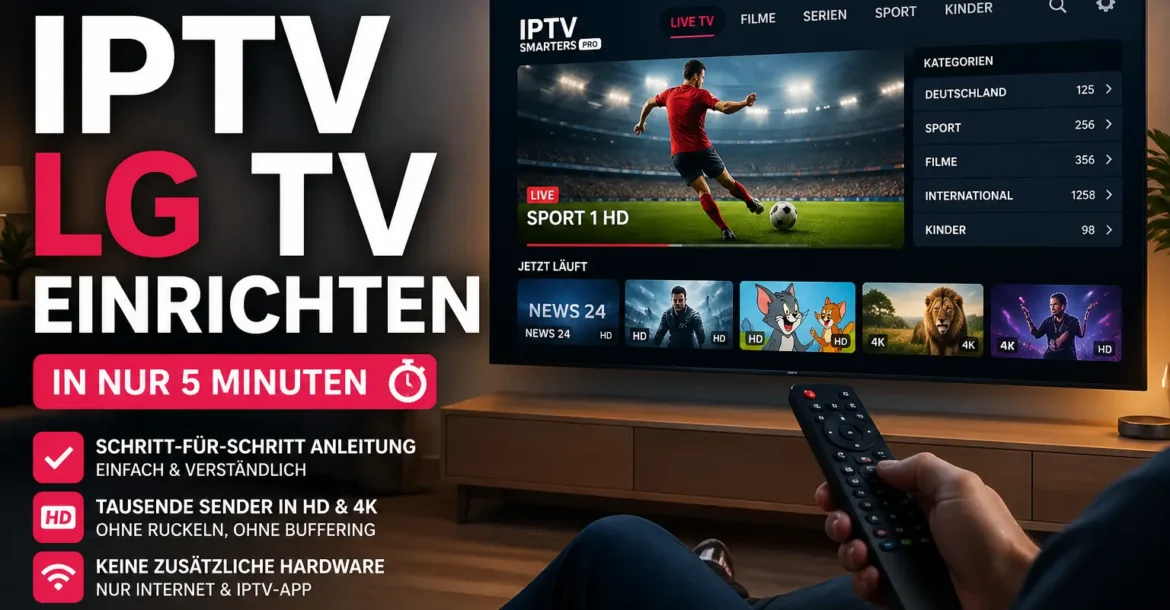 IPTV LG TV einrichten Anleitung 2026 mit moderner Streaming Oberfläche
