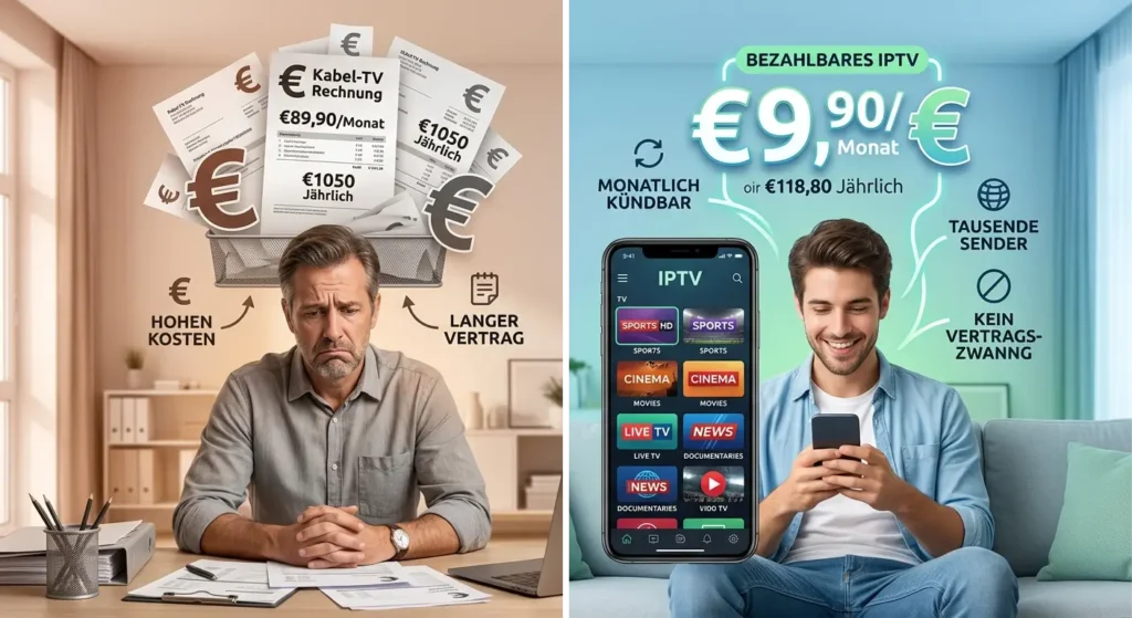 IPTV ohne Vertrag Kostenvergleich mit Kabel TV zeigt günstigere Preise und mehr Flexibilität