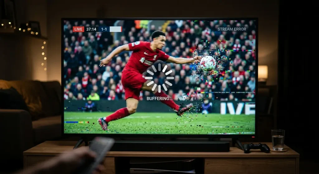 IPTV ruckelt bei Live Fußball Stream mit eingefrorenem Bild