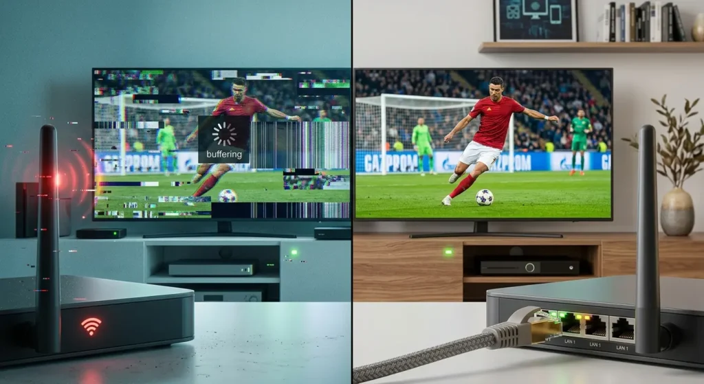 Unterschied zwischen WLAN und LAN Verbindung bei IPTV Streaming