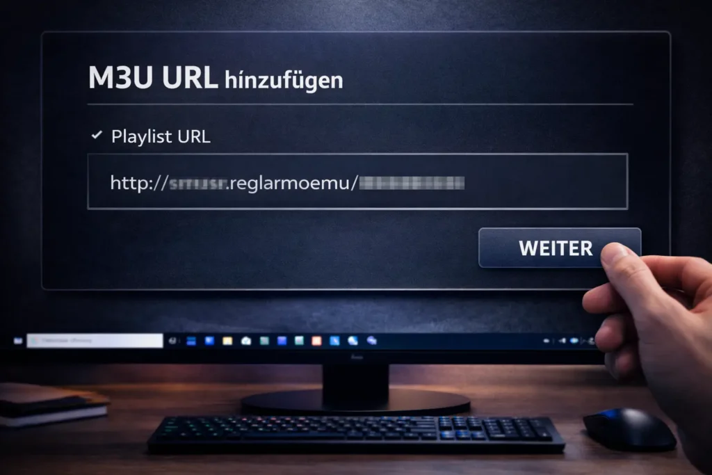 IPTV M3U Playlist URL hinzufügen Windows Anleitung