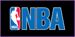 Das blau-rote NBA Logo mit der Silhouette von Jerry West für Live-Basketball-Streaming aus den USA via IPTV.