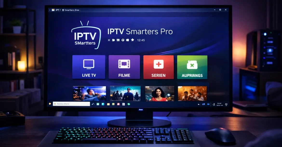 Smarters IPTV Windows Reddit auf PC mit moderner Streaming Oberfläche
