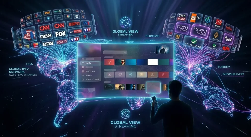 Internationale IPTV Sender aus Europa USA Türkei und weiteren Ländern auf einer globalen Streaming Karte