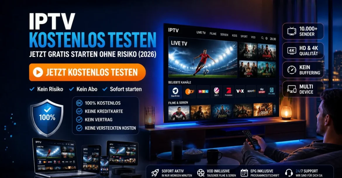 IPTV kostenlos testen auf Smart TV mit 0€ Angebot, HD und 4K Streaming ohne Risiko