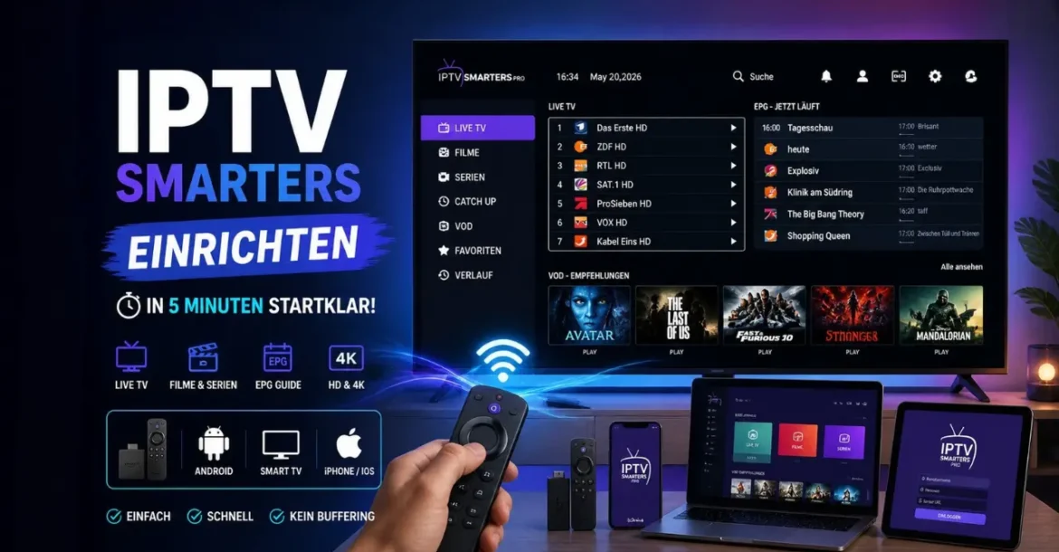 IPTV Smarters einrichten auf Smart TV und Fire TV Stick mit Login, Live TV und EPG Anleitung